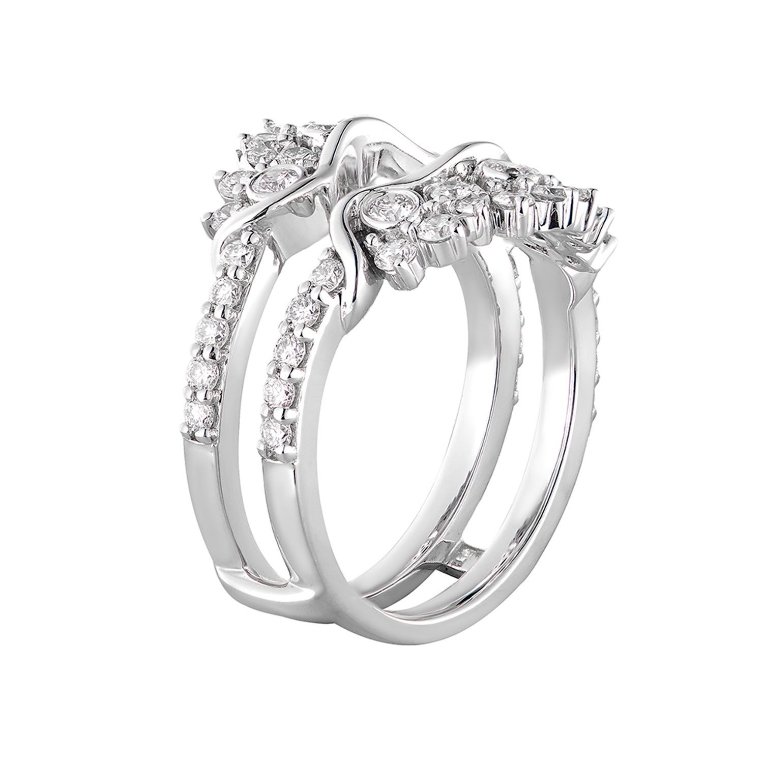 14K White Gold Natural Diamond Enhancer Ring MZ30067