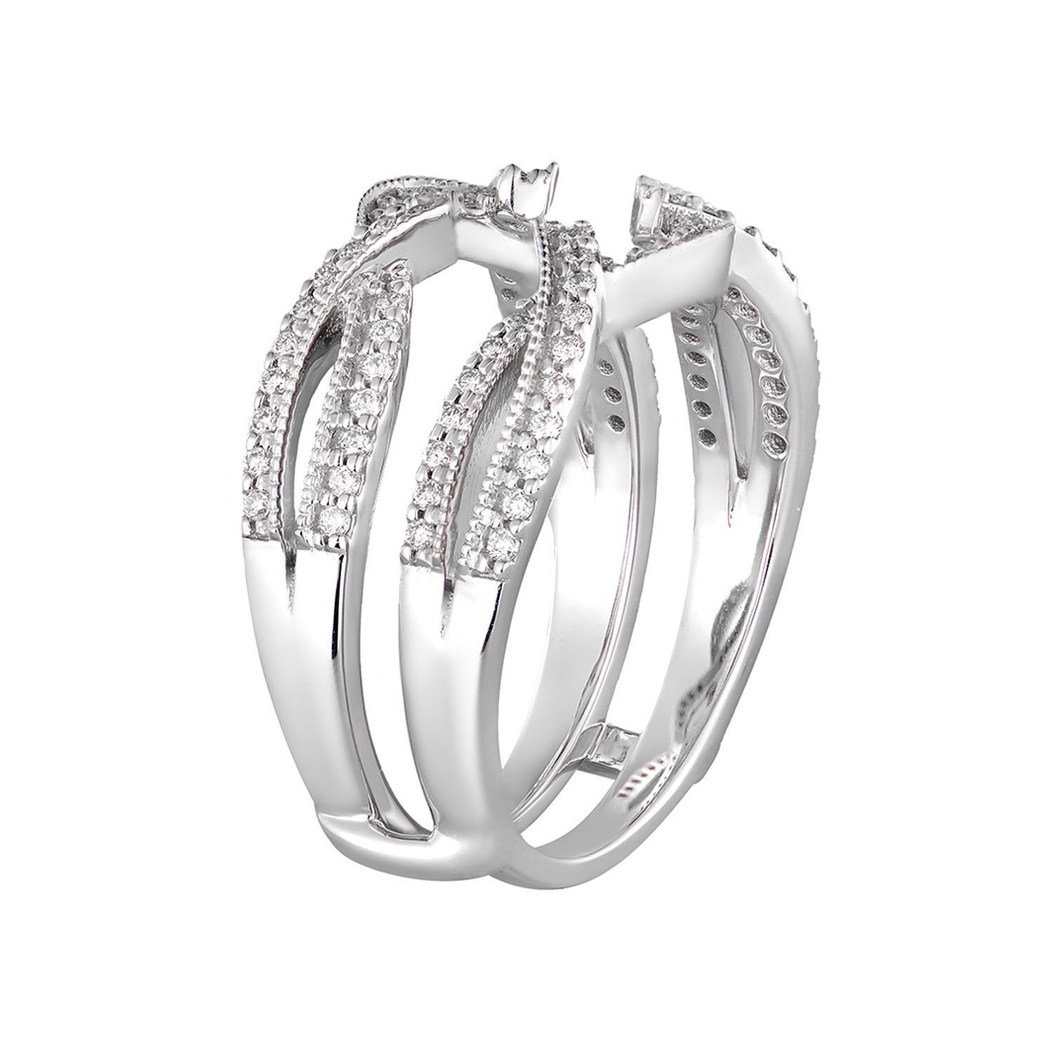 14K White Gold Natural Diamond Enhancer Ring MZ8100