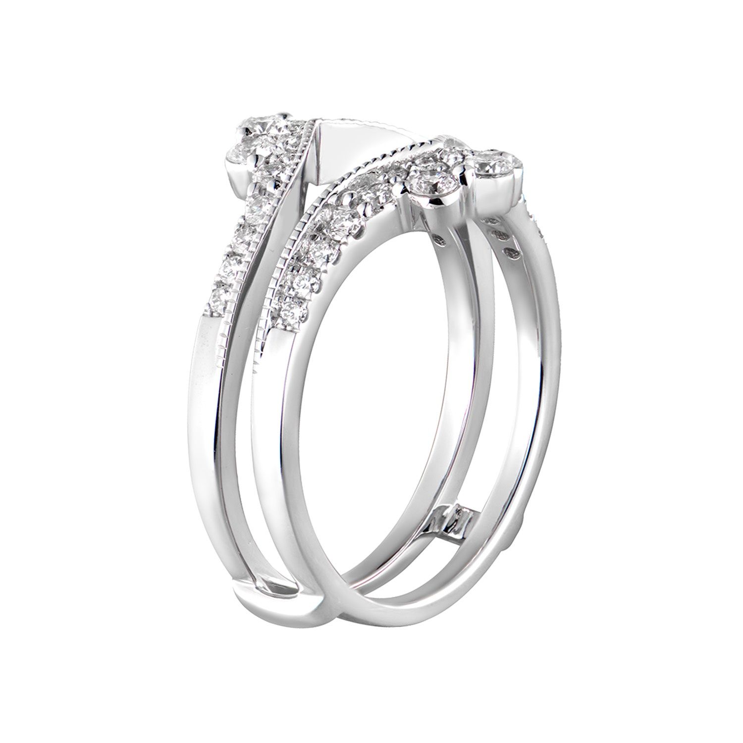 14K White Gold Natural Diamond Enhancer Ring MZ8103