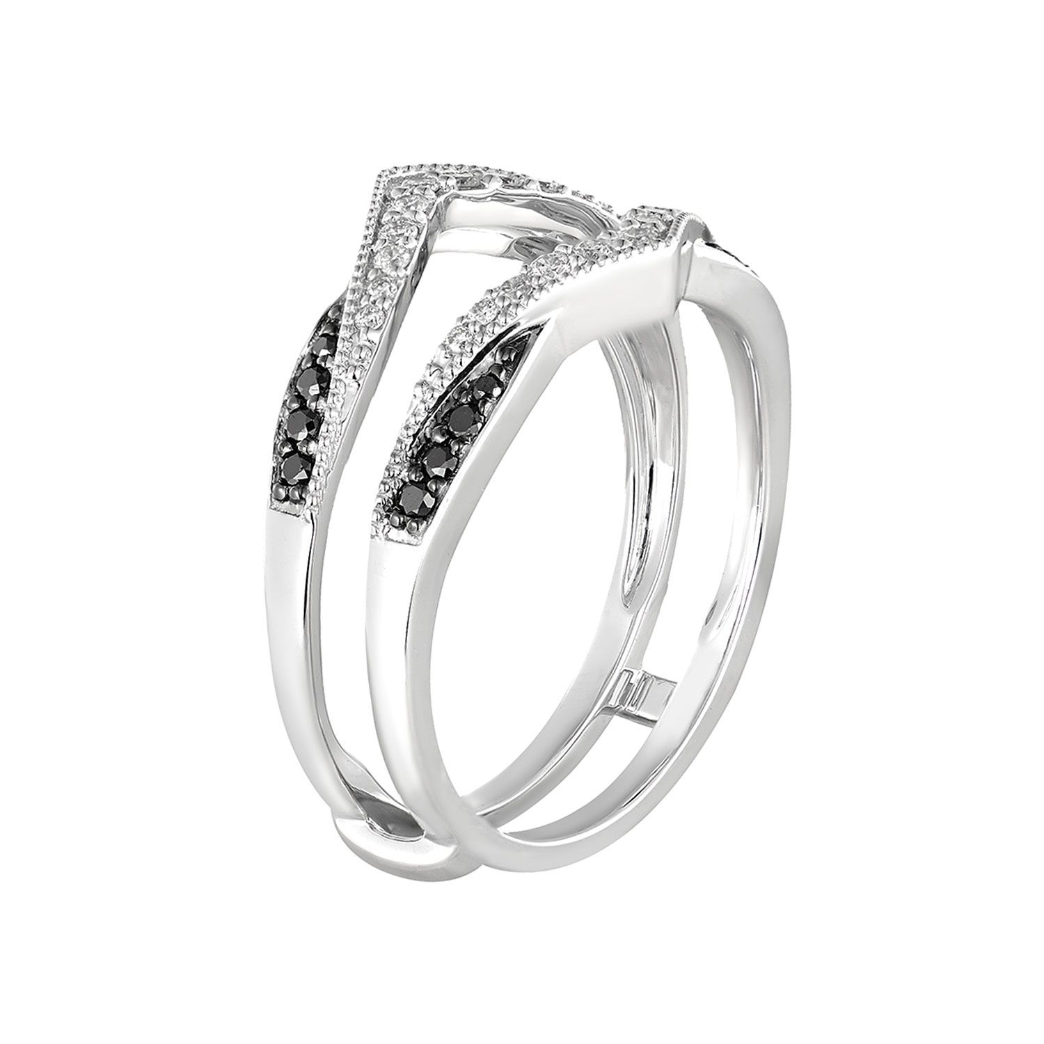 14K White Gold Natural Diamond Enhancer Ring MZ8107
