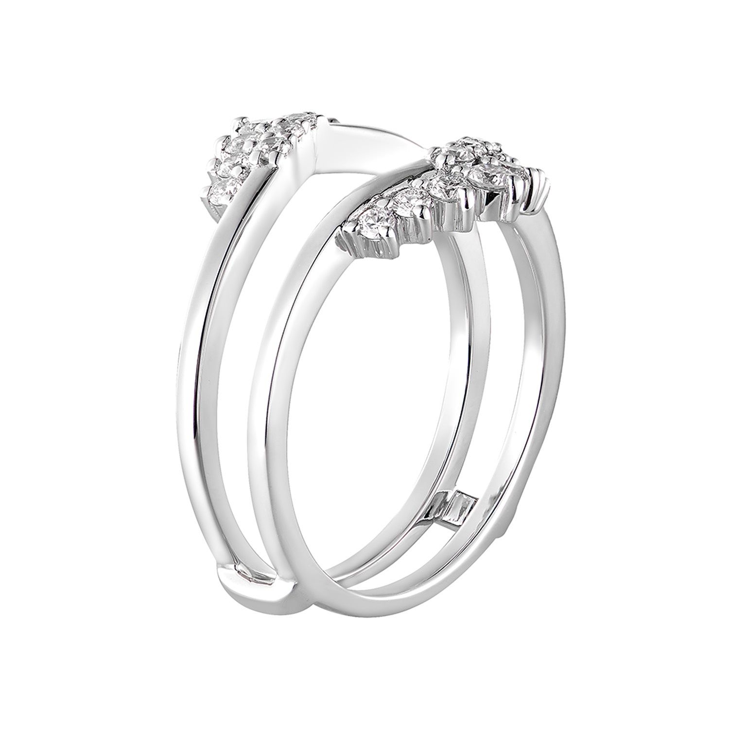 14K White Gold Natural Diamond Enhancer Ring MZ8115