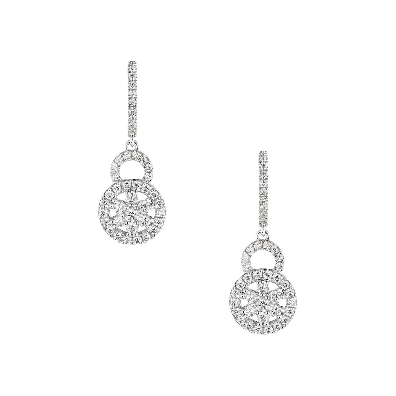 14K White Gold Natural Diamond Dazzling Earrings MZ8169