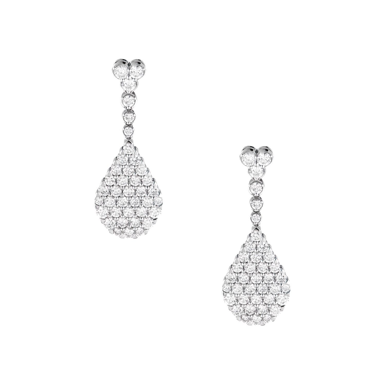 14K White Gold Natural Diamond Dazzling Earrings MZ12301