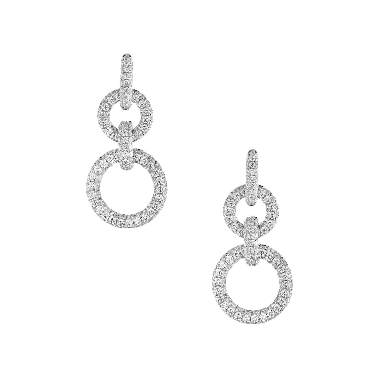 14K White Gold Natural Diamond Dazzling Earrings MZ12307