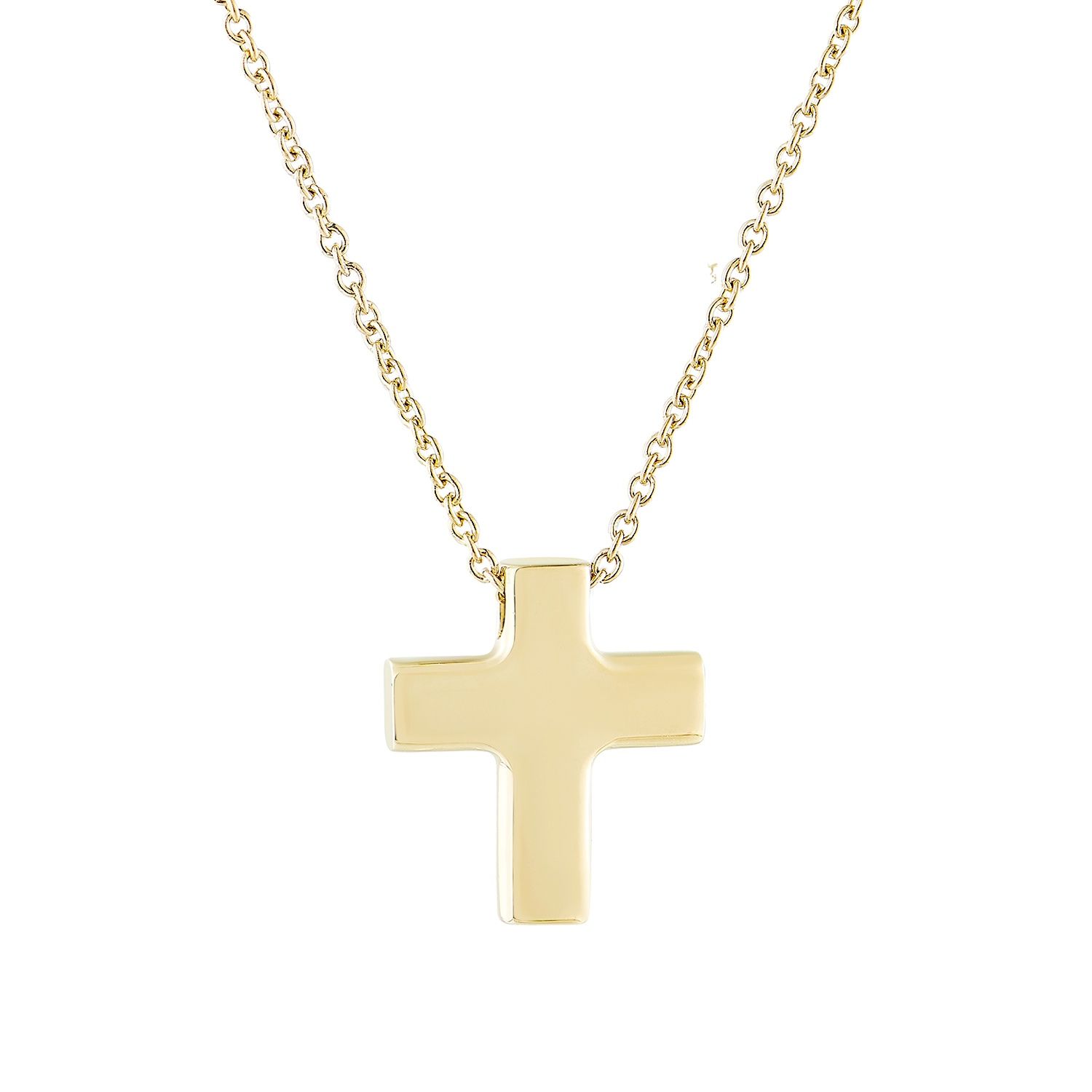 14K Yellow Gold Cross Pendant Necklace GW020