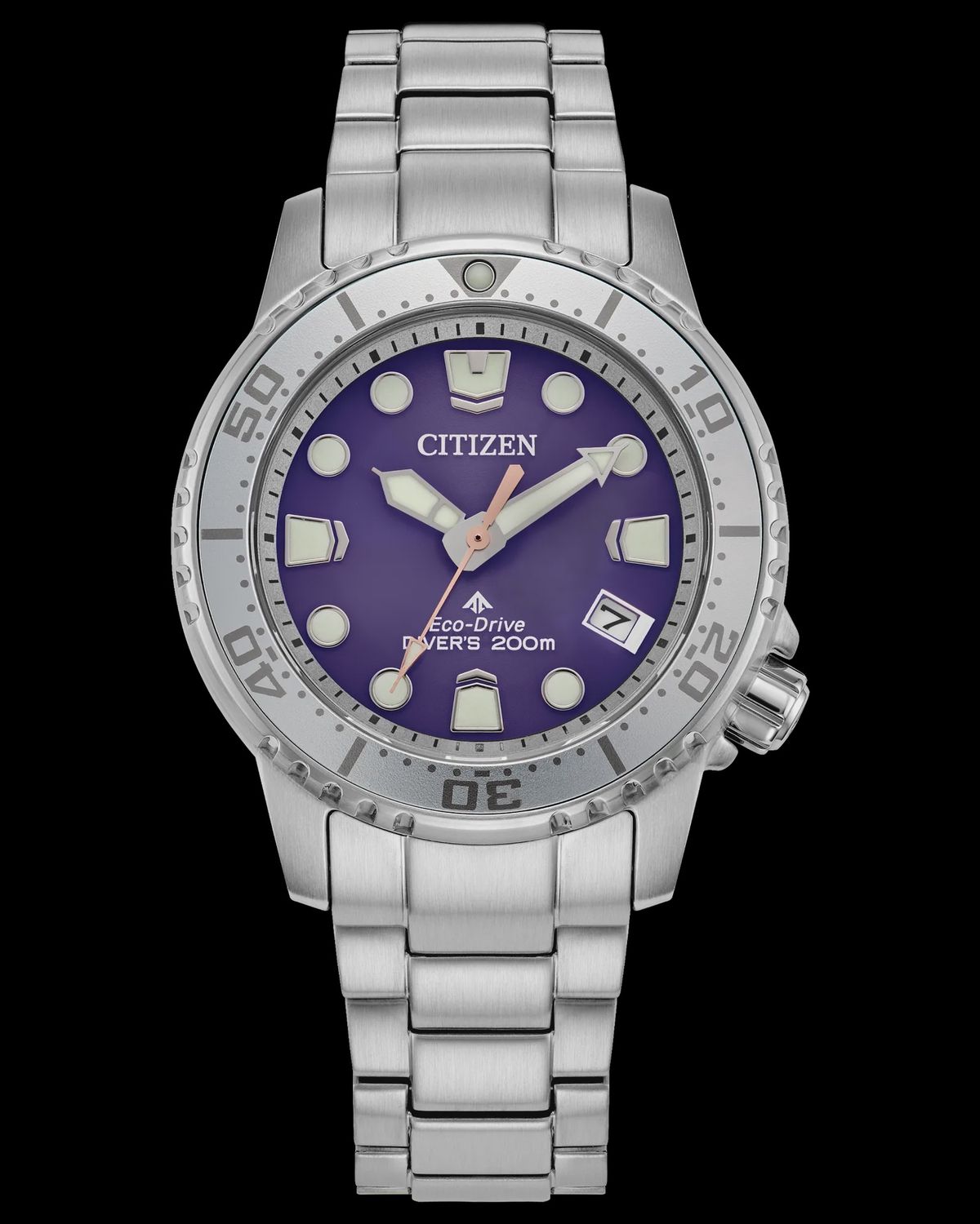 CITIZEN Promaster Dive Purple Dial Stainless Steel Women&#39;s Bracelet EO2027-50X
