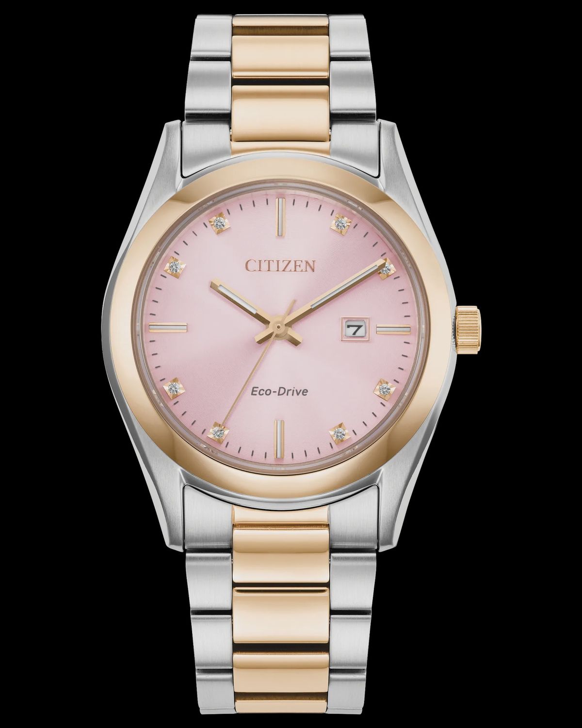 CITIZEN Sport Luxury Pink Dial Stainless Steel Women&#39;s Bracelet EW2706-58X