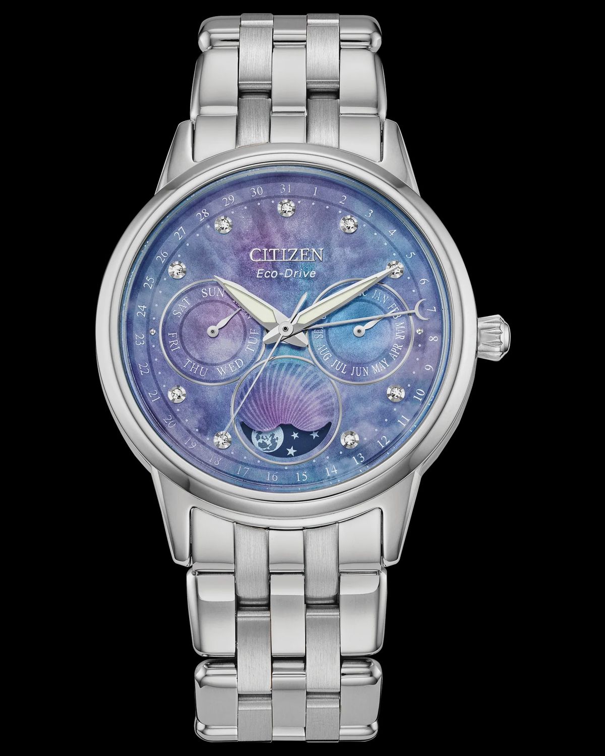 CITIZEN Calendrier Blue Dial Stainless Steel Women&#39;s Bracelet FD0000-52N