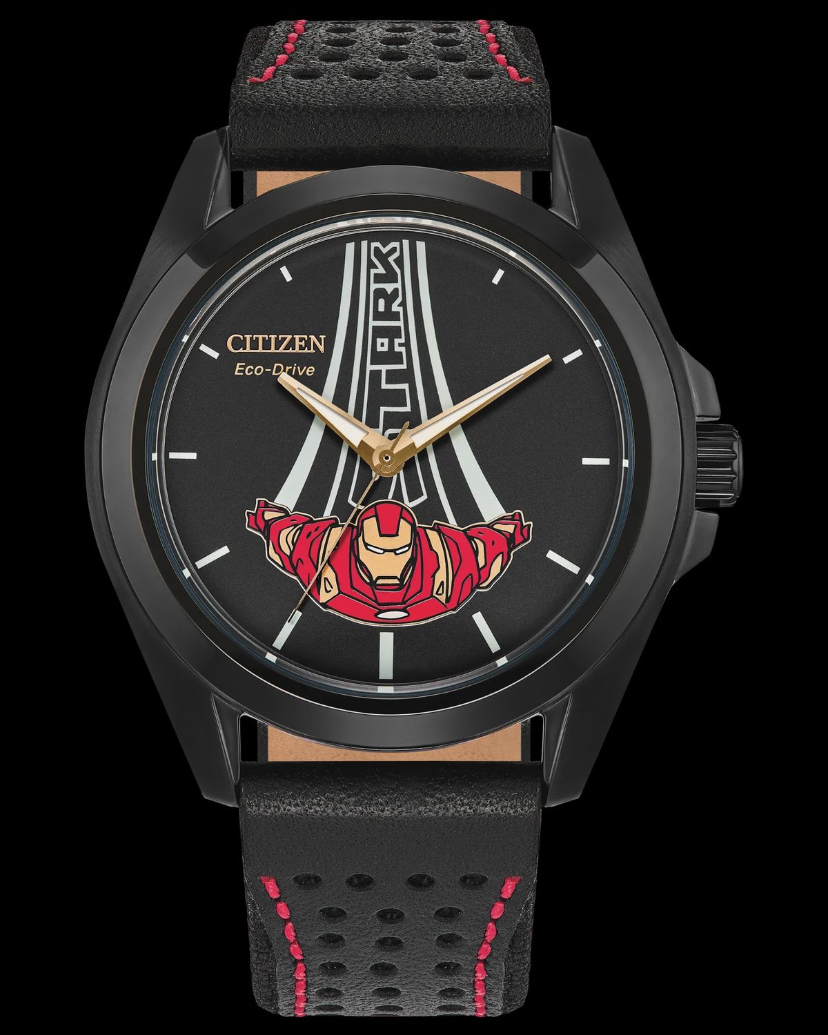 CITIZEN Stark Kinda Sorta Famous Black Dial Leather Men&#39;s Watch AW2095-41W