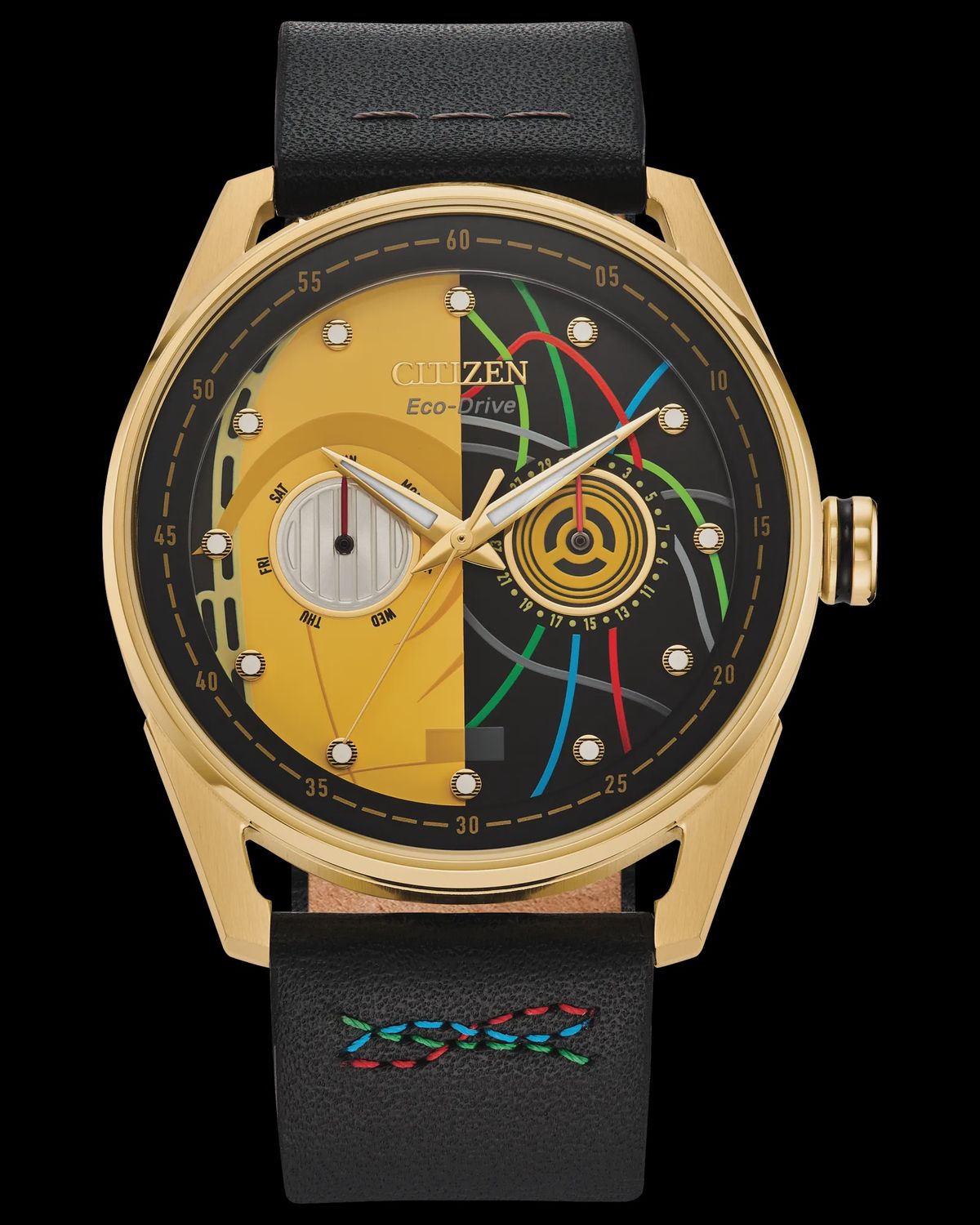 CITIZEN C-3PO Rewired Multiple Dial Leather Strap Men&#39;s Watch BU4026-05W