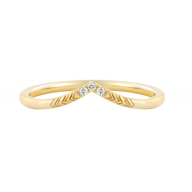 14K White Yellow Lab Grown Diamond Wedding Band MZ2534