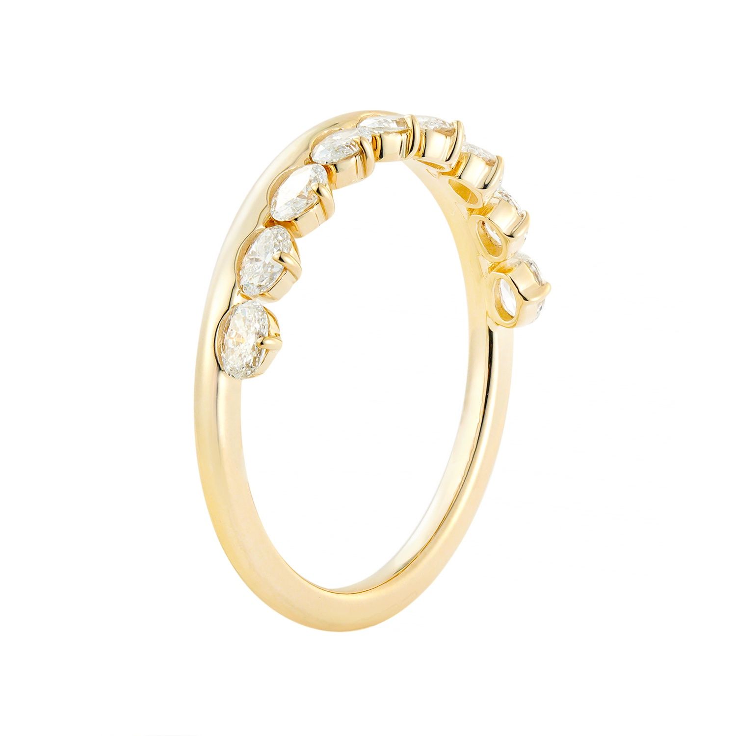 14K Yellow Gold Oval-Shape Lab Grown Diamond Wedding Band MZ2532