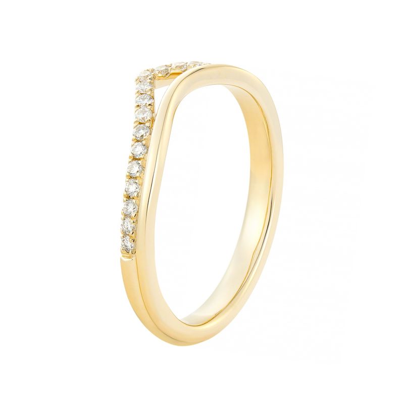 14K White Yellow Lab Grown Diamond Wedding Band MZ2535