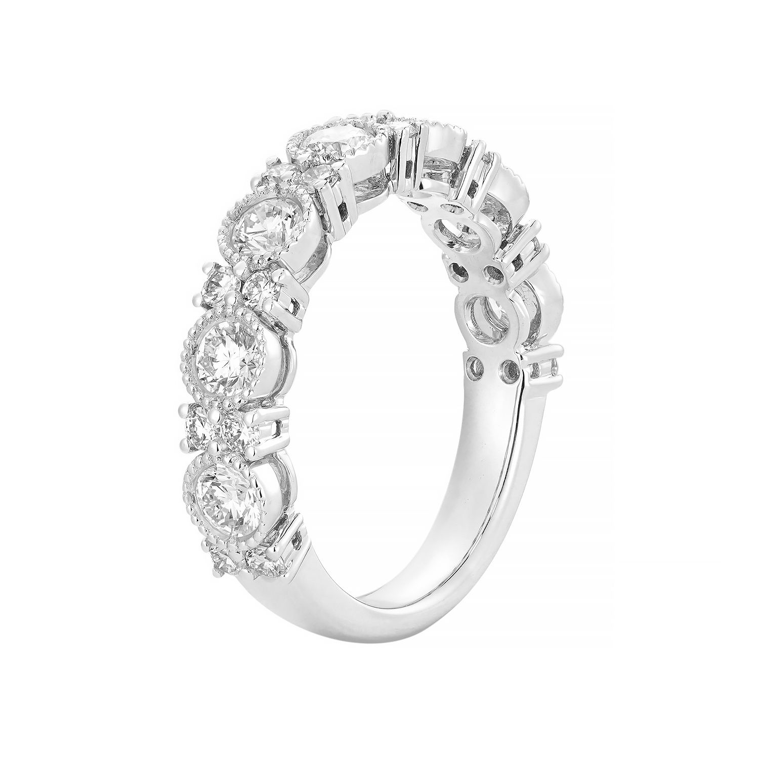 14K White Gold Lab Grown Diamond Wedding Band MZ2542