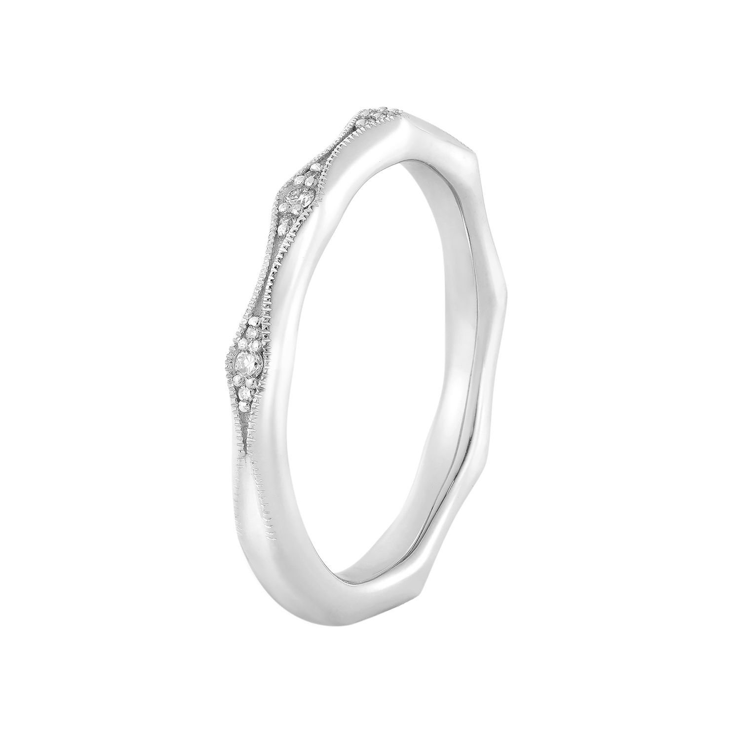 14K White Gold Lab Grown Diamond Wedding Band MZ2543
