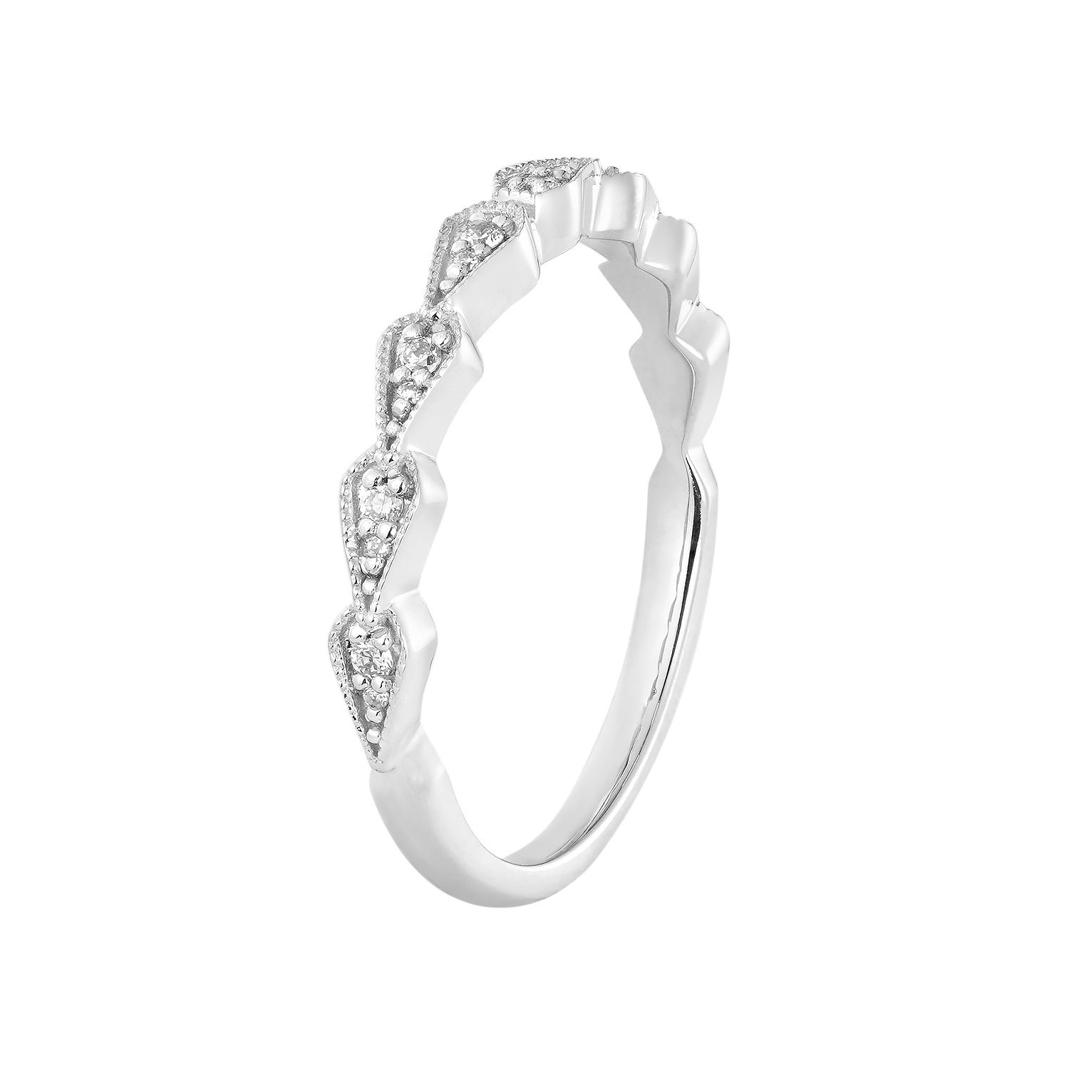 14K White Gold Lab Grown Diamond Wedding Band MZ2545