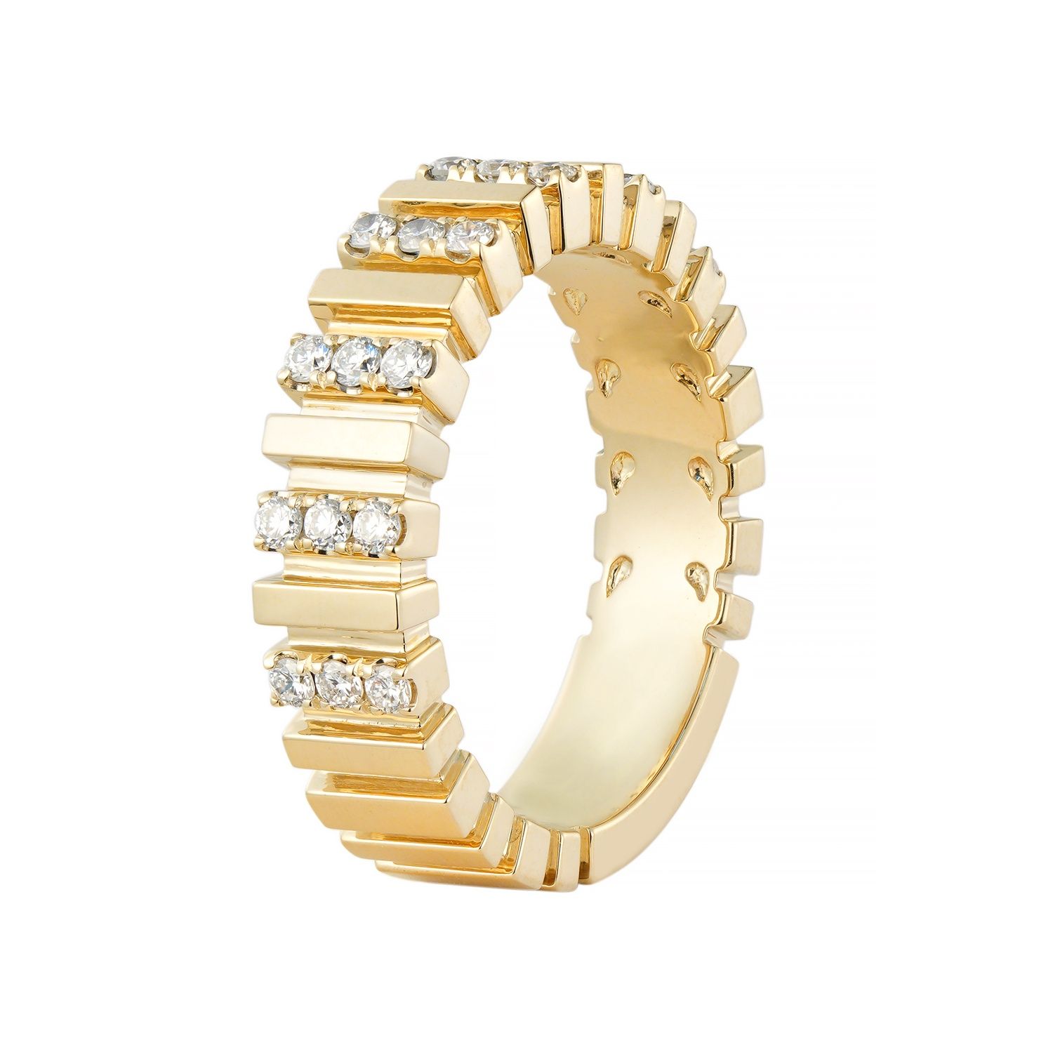 14K Yellow Gold Lab Grown Diamond Wedding Band MZ2550