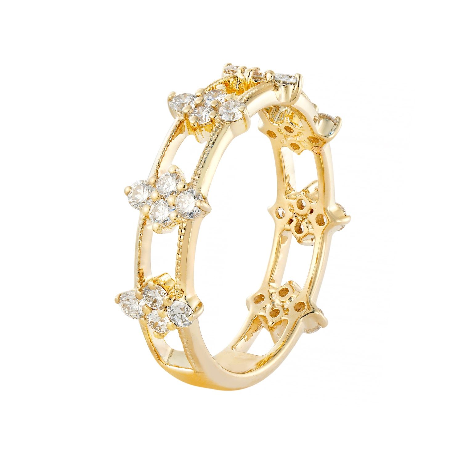 14K Yellow Gold Lab Grown Diamond Wedding Band MZ2551