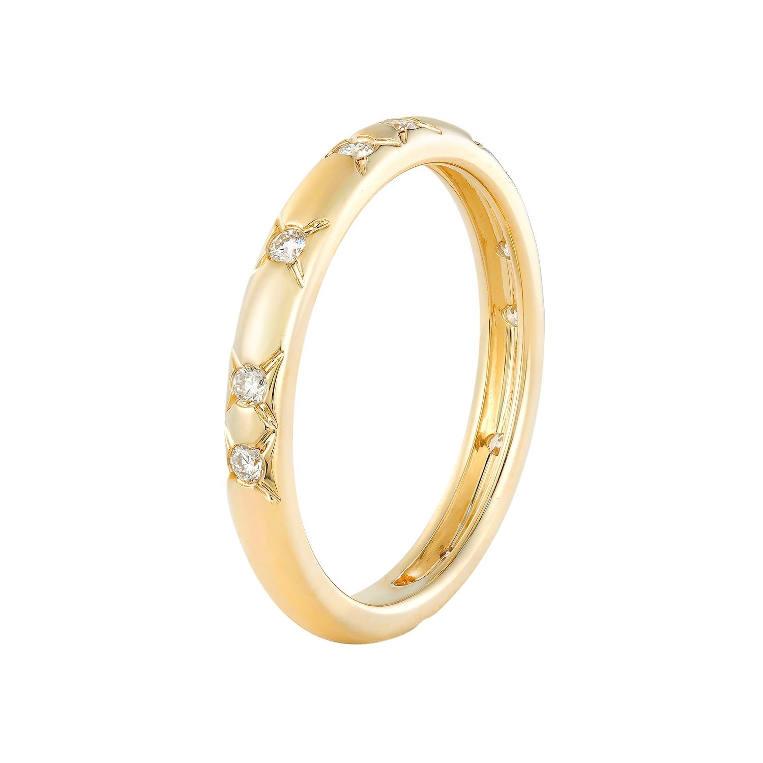 14K Yellow Gold Lab Grown Diamond Wedding Band MZ2553