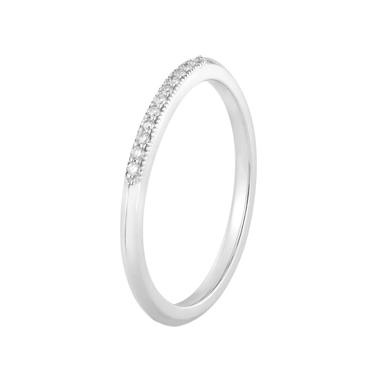 14K White Gold Lab Grown Diamond Wedding Band MZ2556