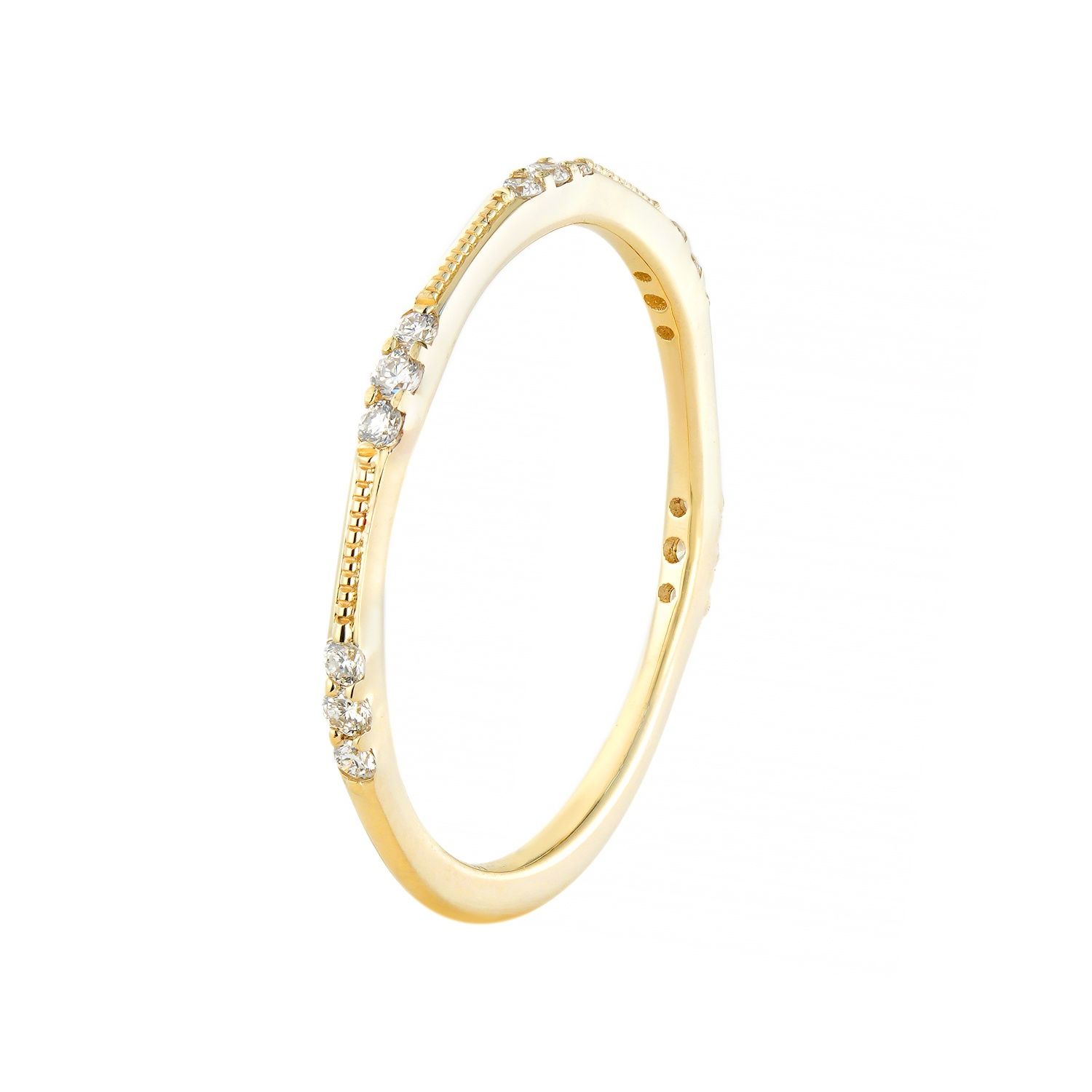 14K Yellow Gold Lab Grown Diamond Wedding Band MZ2559