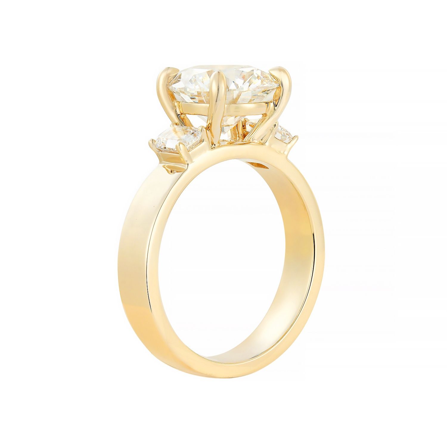 IGI Certificate 14K Yellow Gold Lab Grown Diamond Three Stone Engagement Ring MZ30459