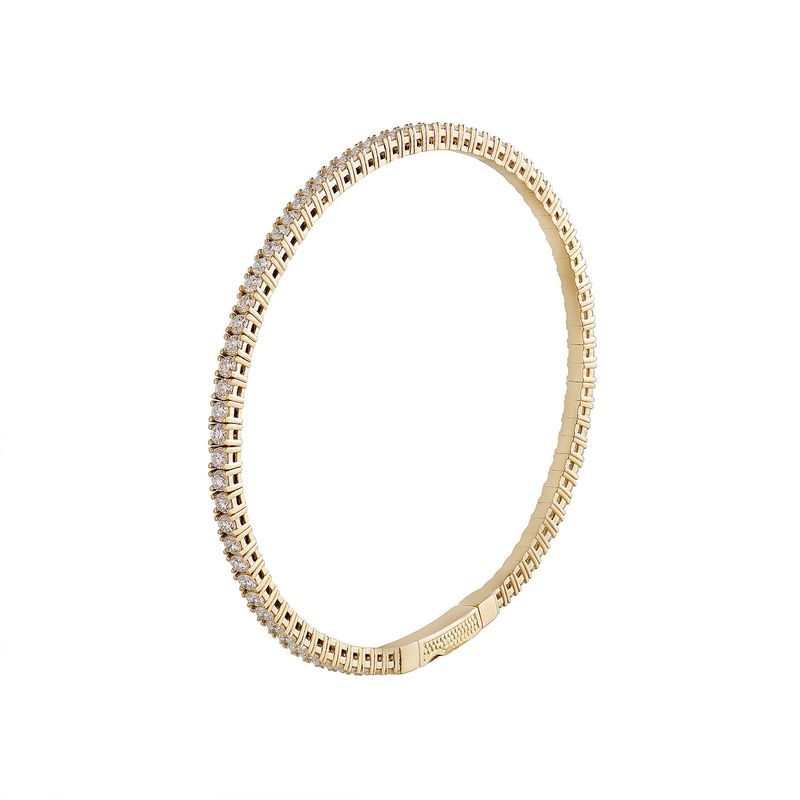 14K Yellow Gold Round Natural Diamond  Bangle MZ2388 Natural Diamond