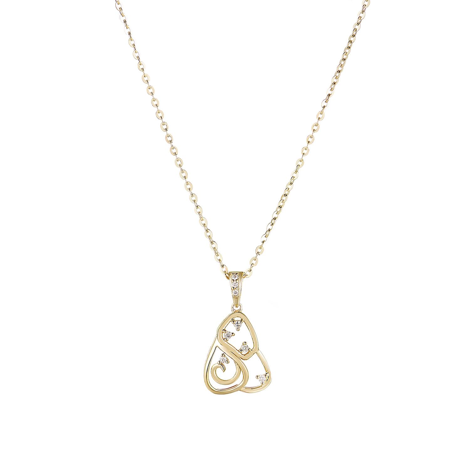 14K Yellow Gold Natural Diamond  Pendant Necklace MZ71932 Natural Diamond