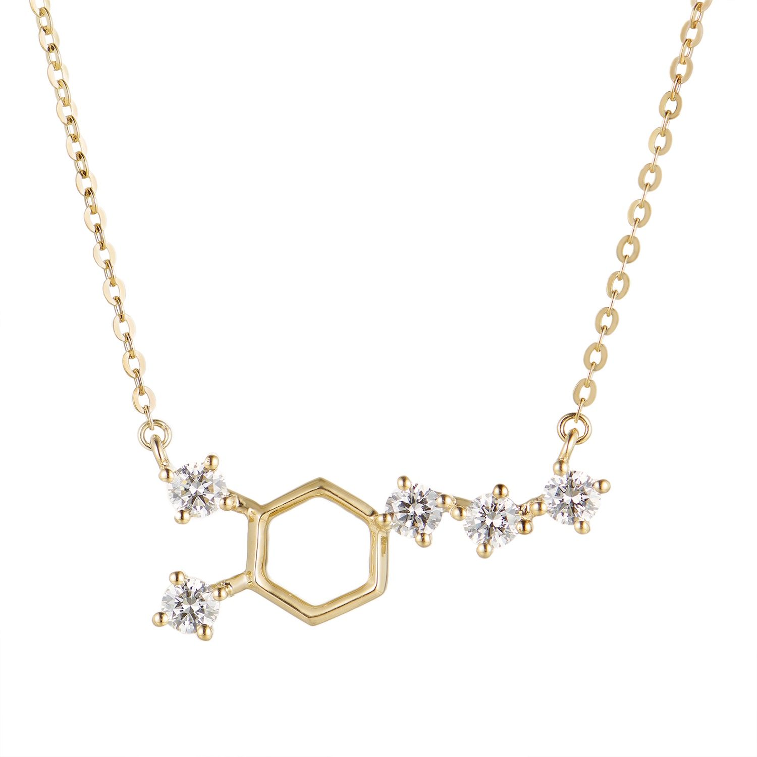 14K Yellow Gold Natural Diamond  Pendant Necklace MZ10013