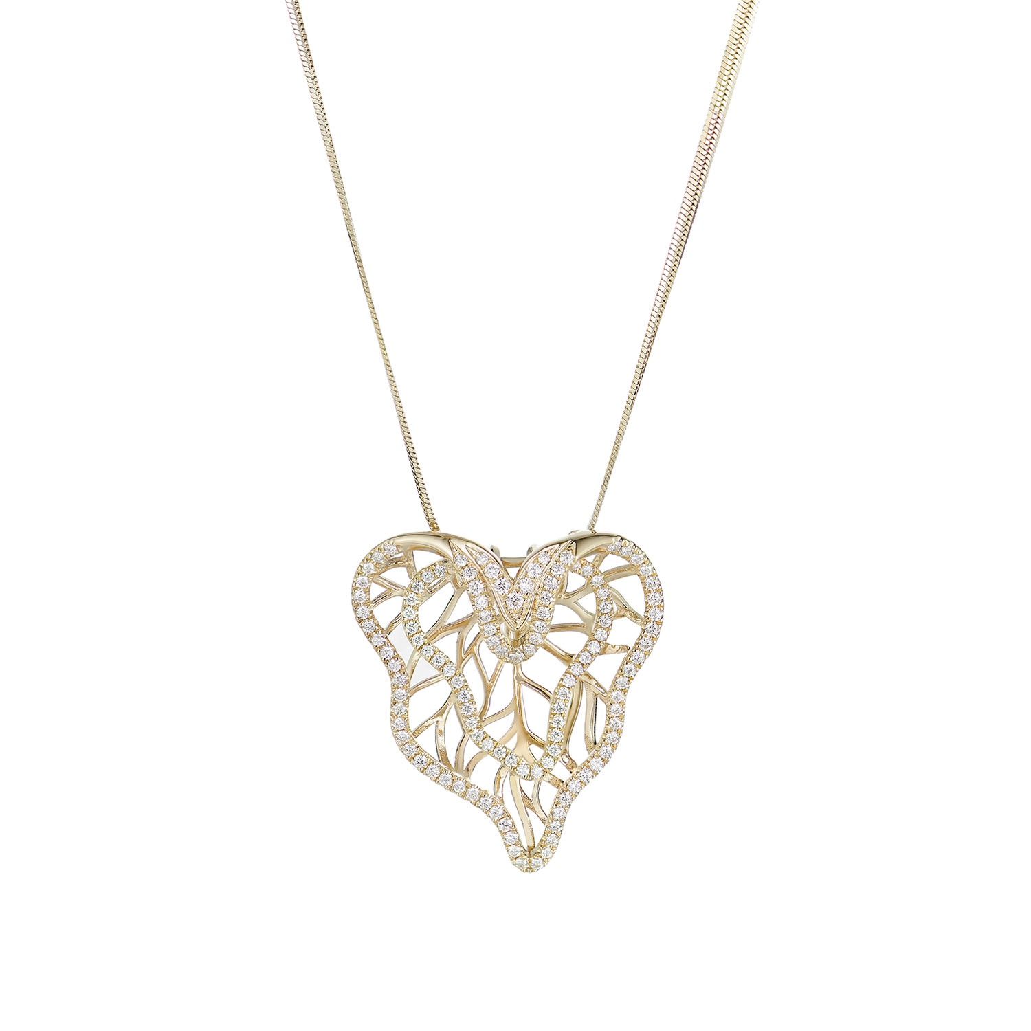 14K Yellow Gold Round Natural Diamond  Pendant  NecklaceMZ10209 Natural Diamond