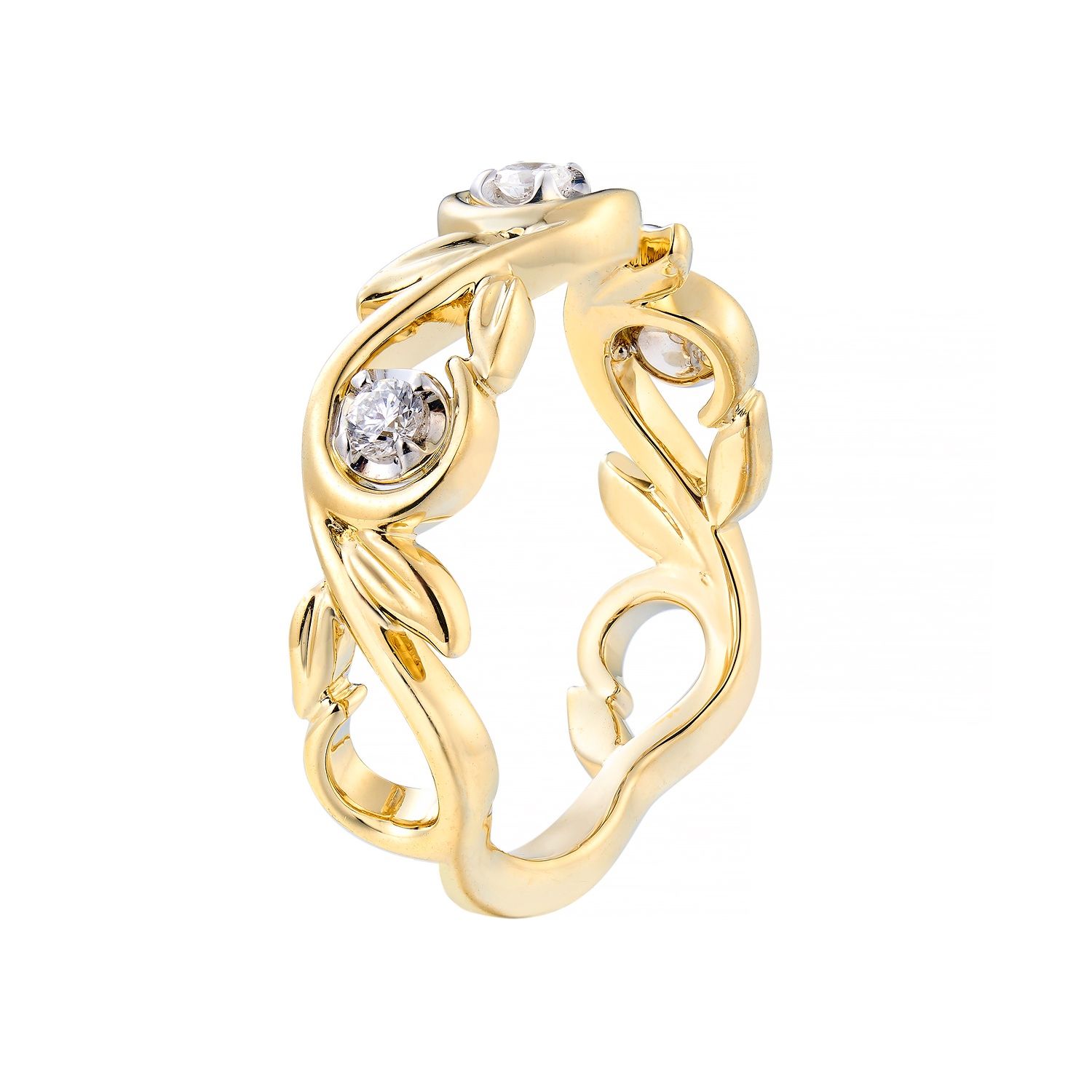 14K Yellow Gold Lab Grown Round Diamond Wedding Band MZ2555