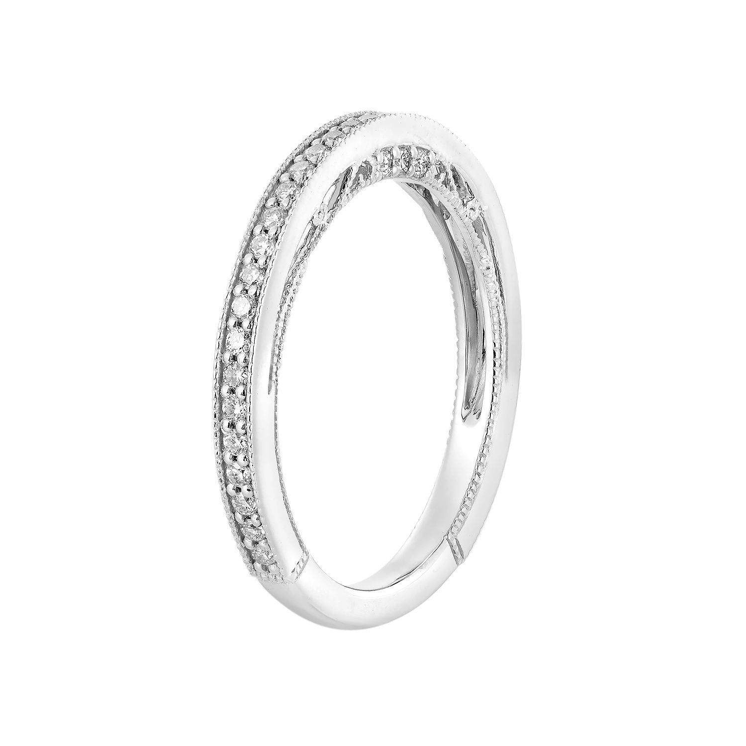 14K White Gold Lab Grown Diamond Wedding Band MZ2563