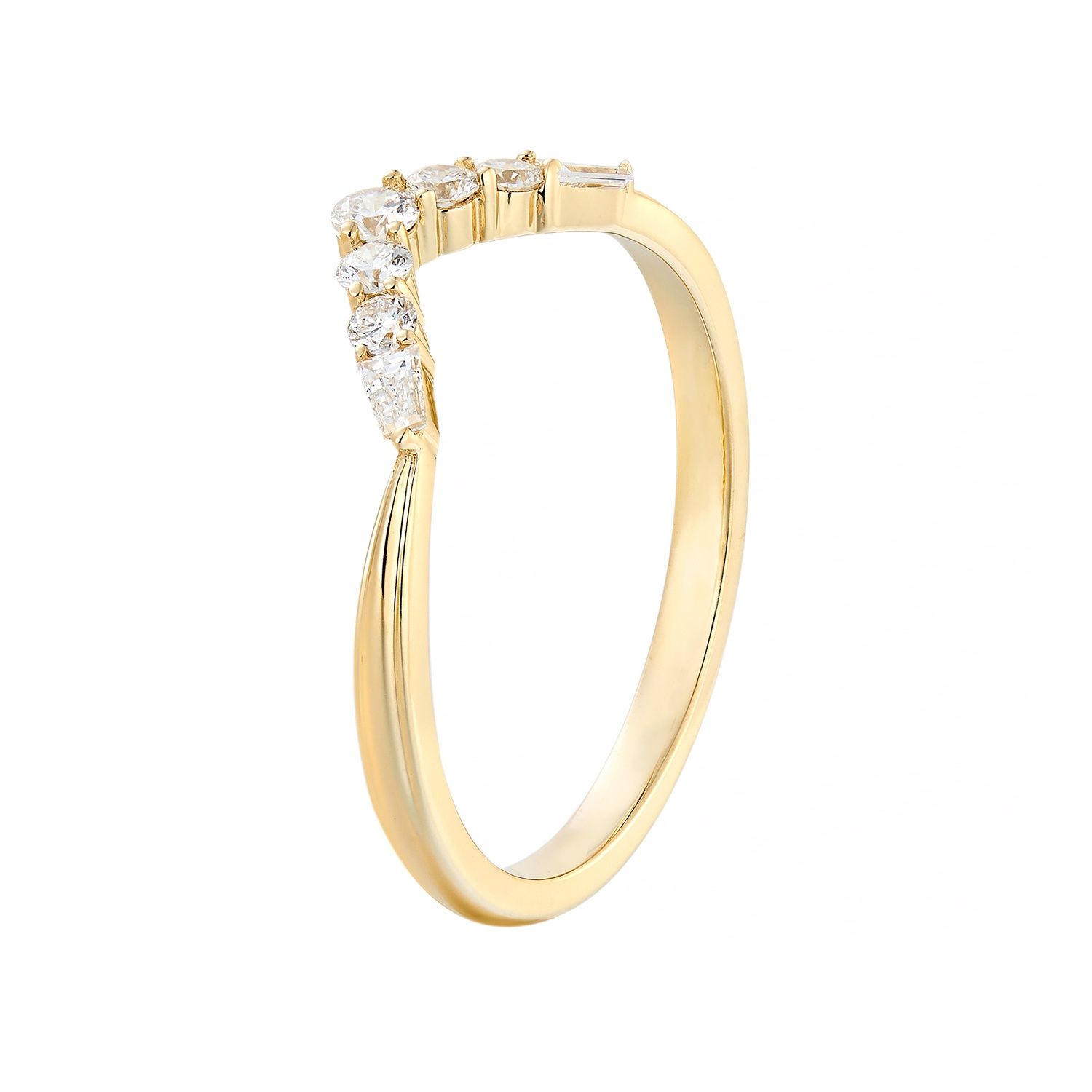 14K Yellow Gold Lab Grown Diamond Wedding Band MZ2560