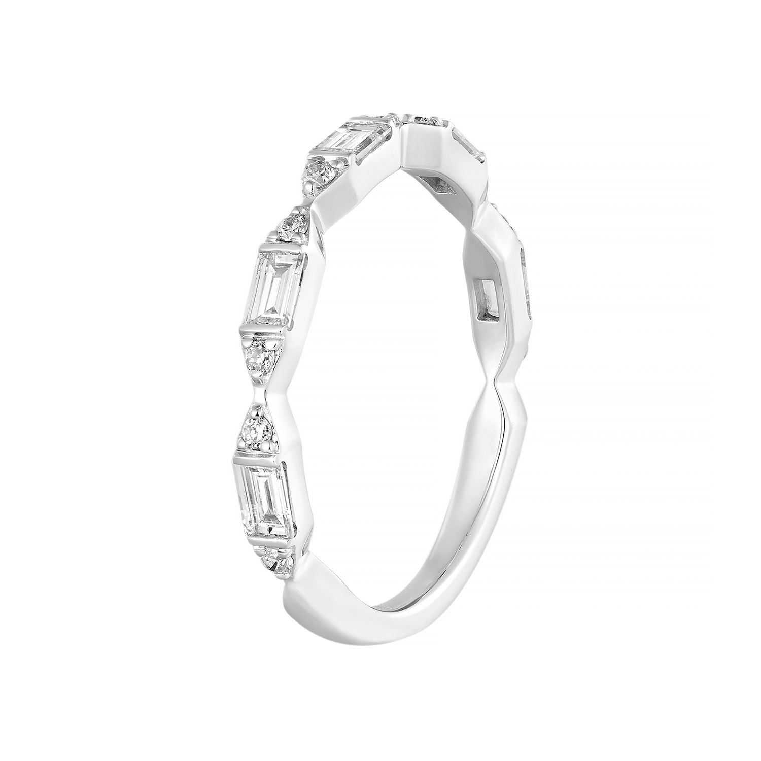 14K White Gold Lab Grown Diamond Wedding Band MZ2561