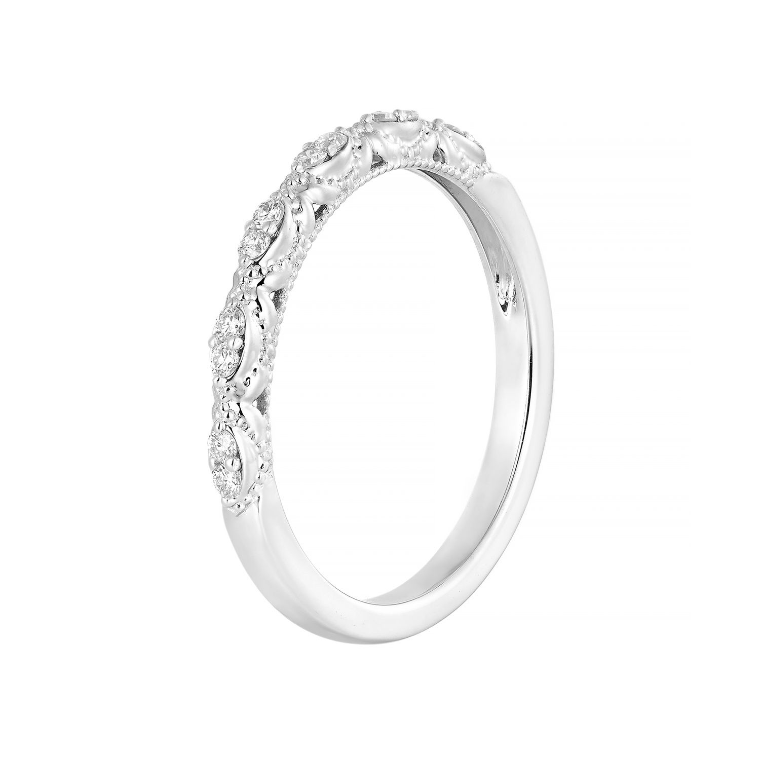 14K White Gold Lab Grown Diamond Wedding Band MZ2568