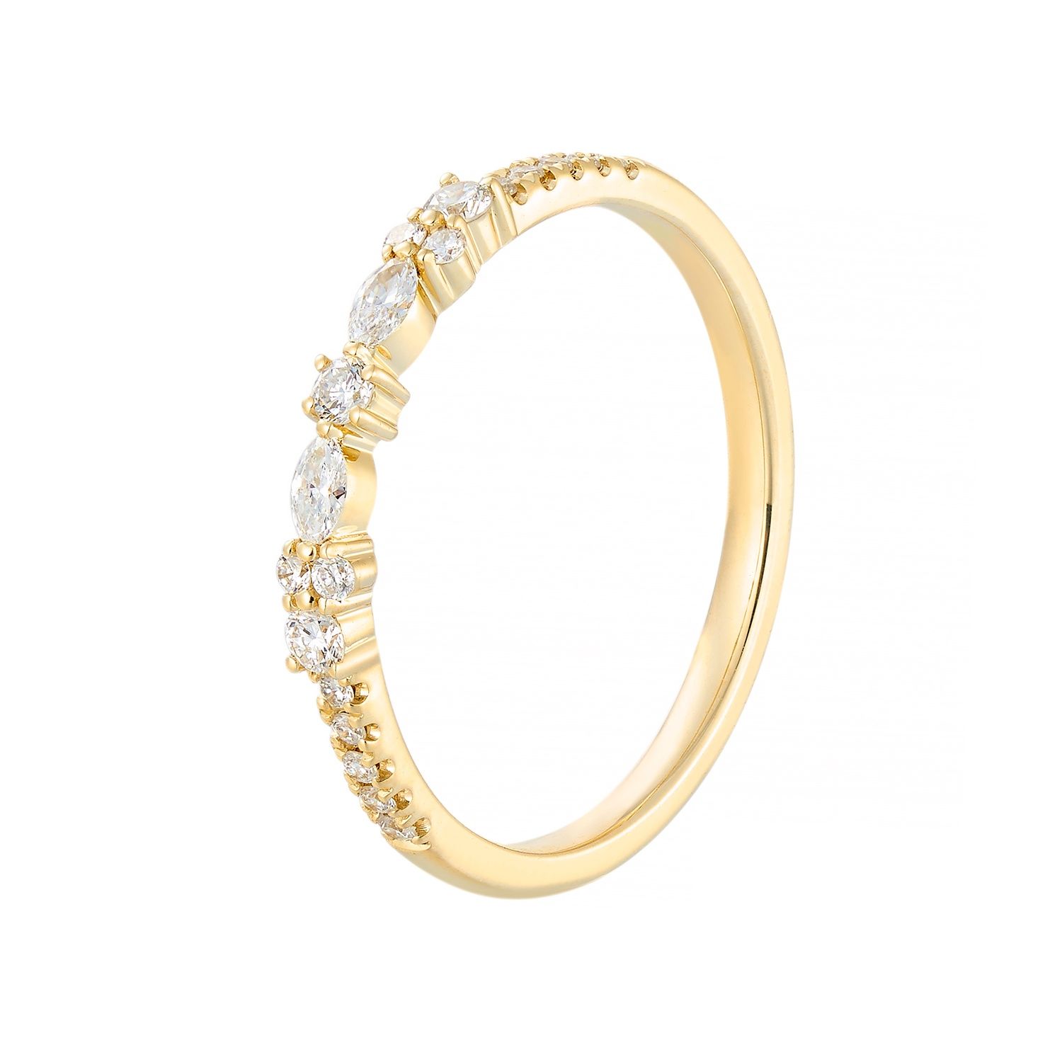 14K Yellow Gold Lab Grown Diamond Wedding Band MZ2574