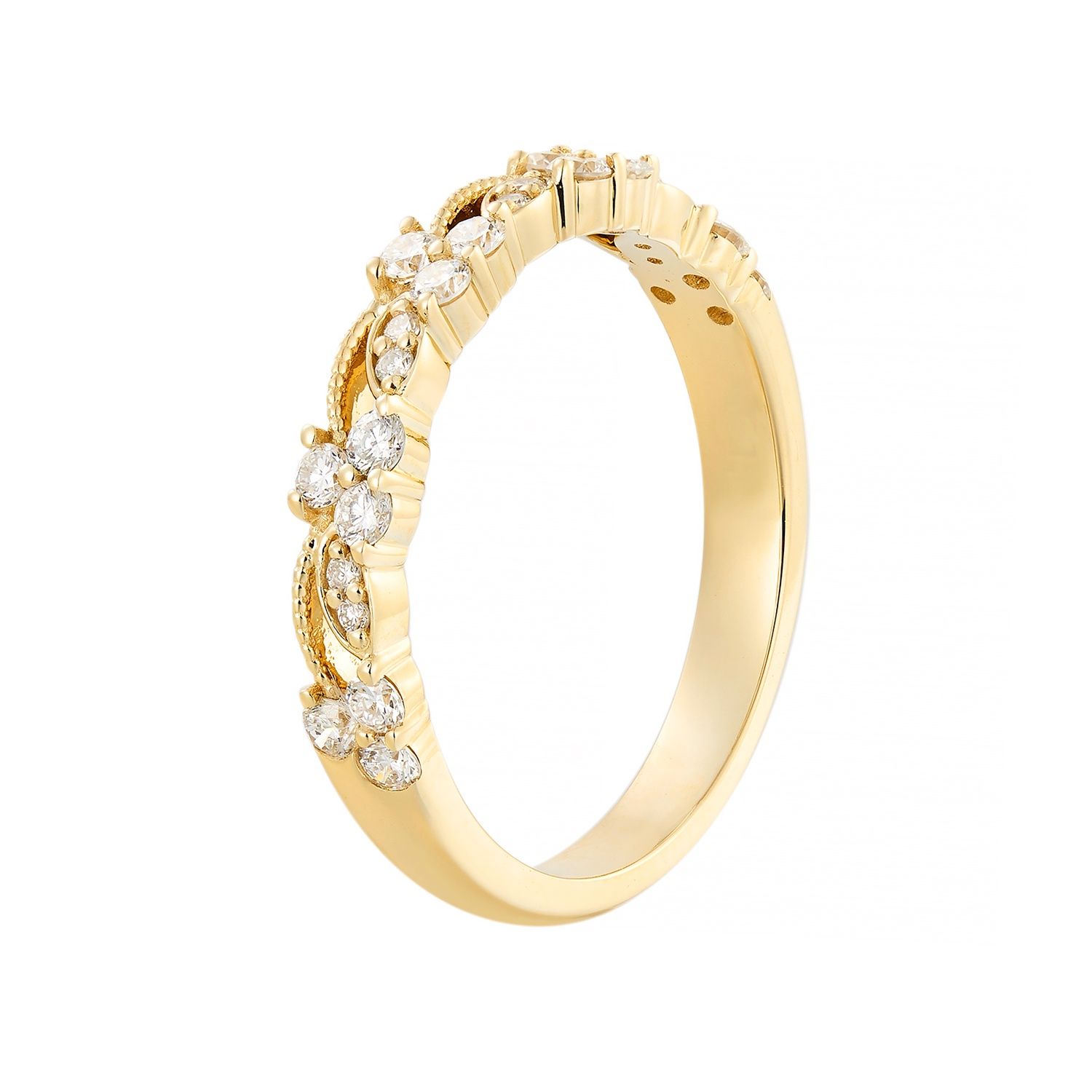 14K Yellow Gold Lab Grown Diamond Wedding Band MZ2575