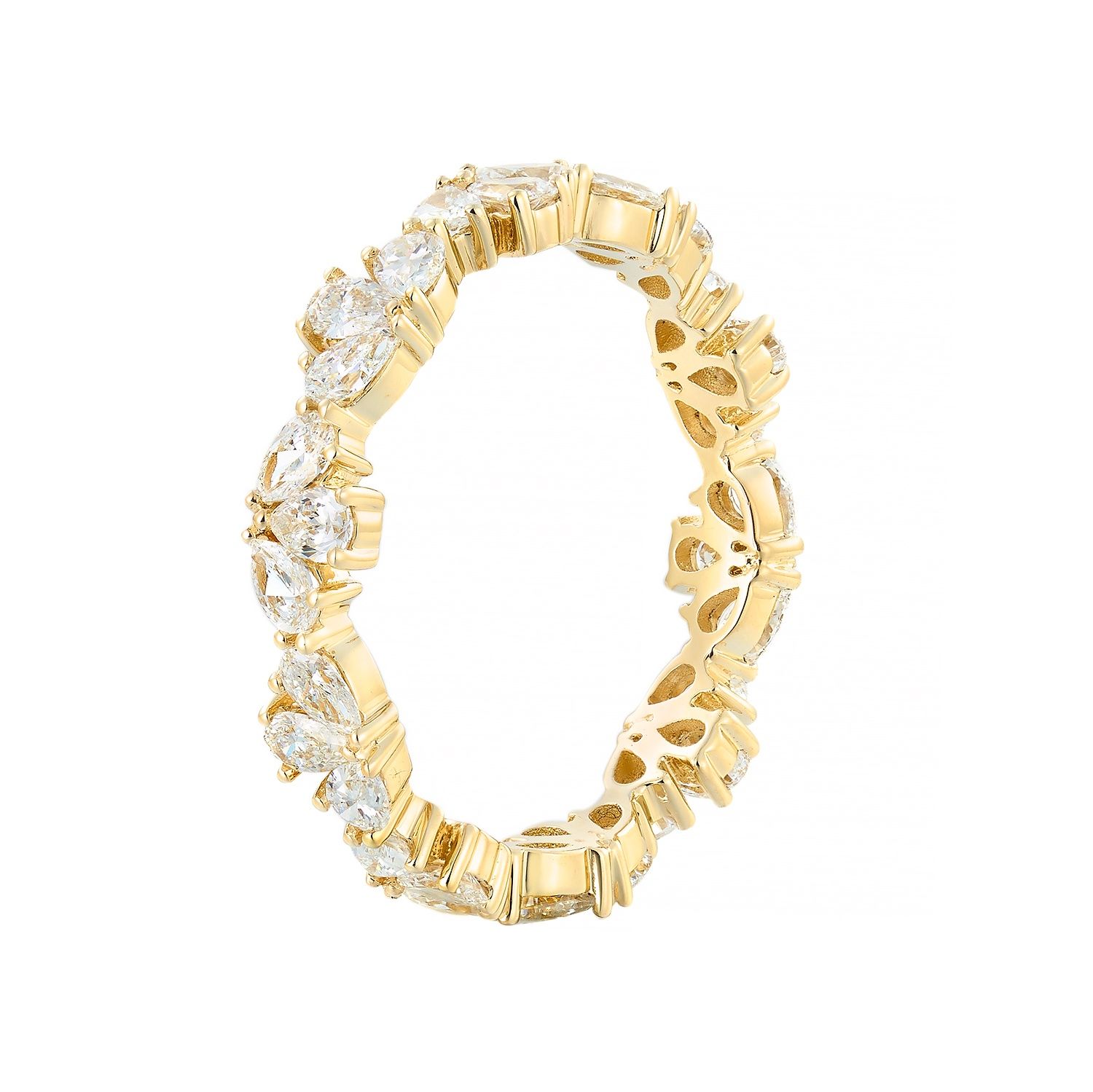 14K Yellow Gold Lab Grown Pear Shape Diamond Eternity Band MZ2582