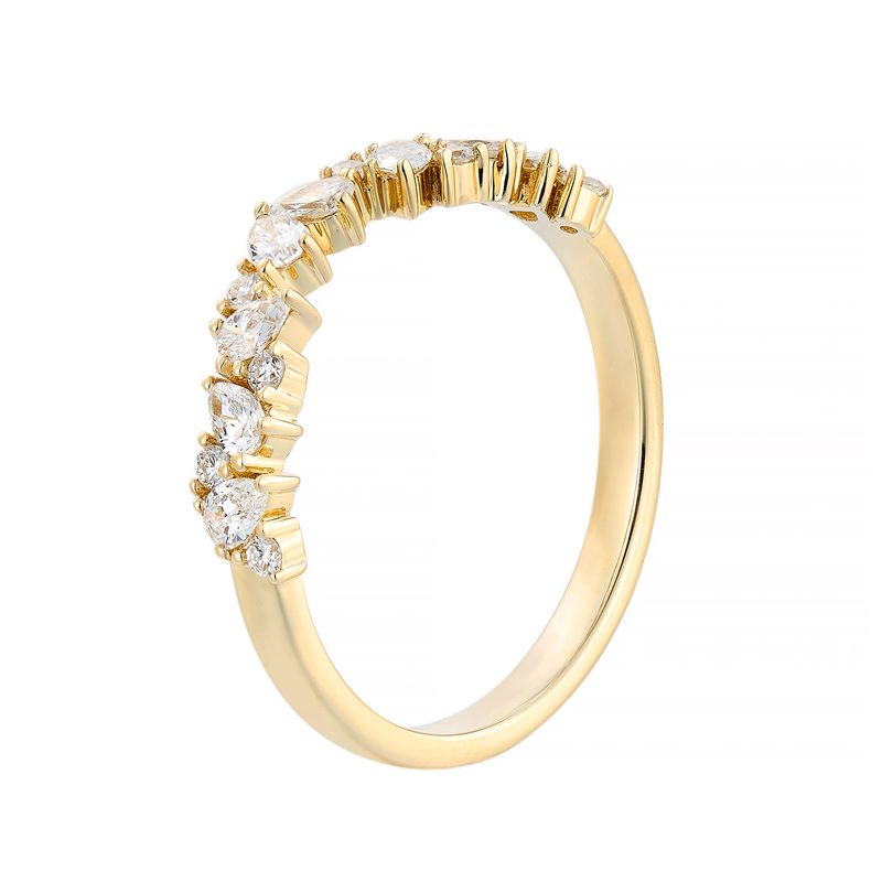 14K Yellow Gold Lab Grown Pear Shape Diamond Wedding Band MZ2583