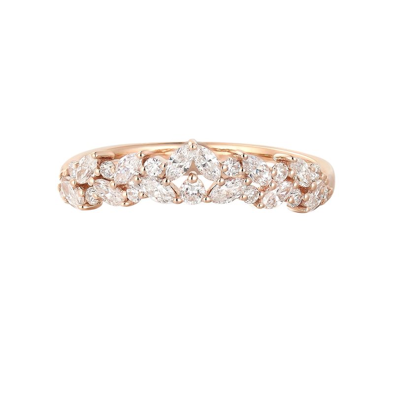 14K Rose Gold Lab Grown Marquise Diamond Wedding Band MZ2584