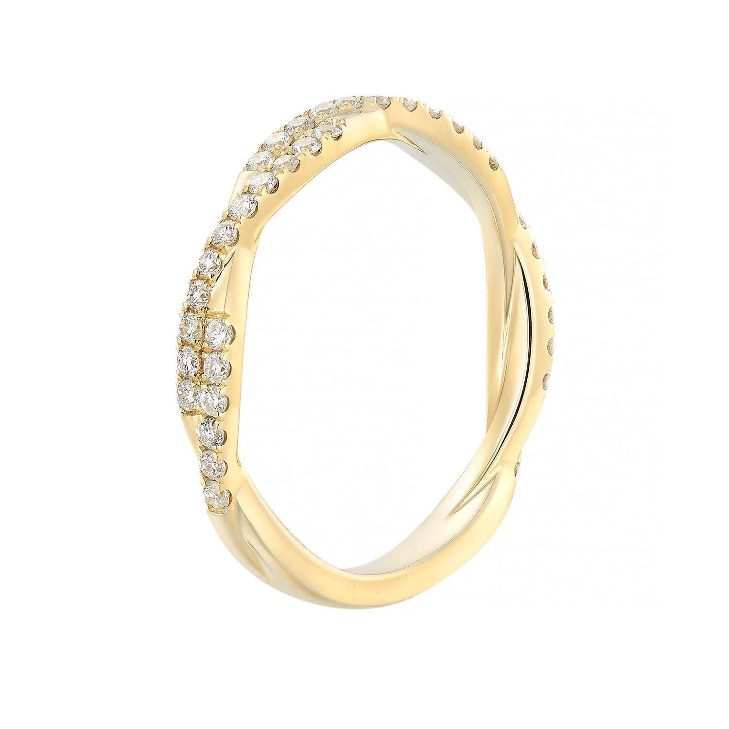 14K Yellow Gold Lab Grown Diamond Wedding Band MZ2599