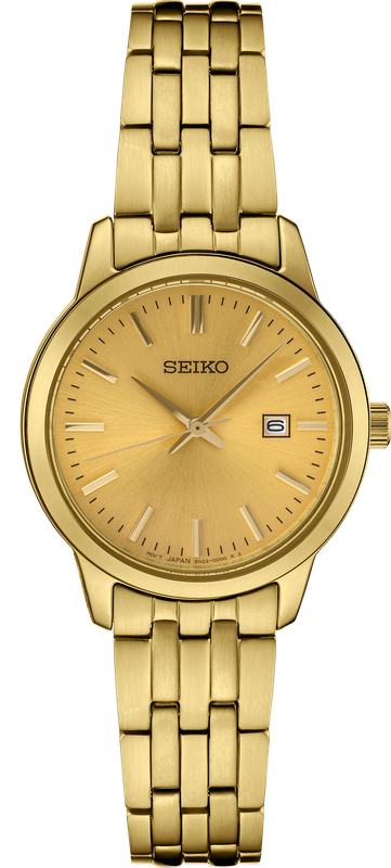 Seiko Essentials GP Quartz Champagne Dial Stainless Steel Women's Watch SUR444