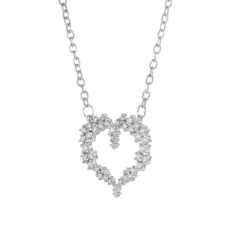 14K White Gold Lab Grown Diamond  Pendant Necklace MZ71175