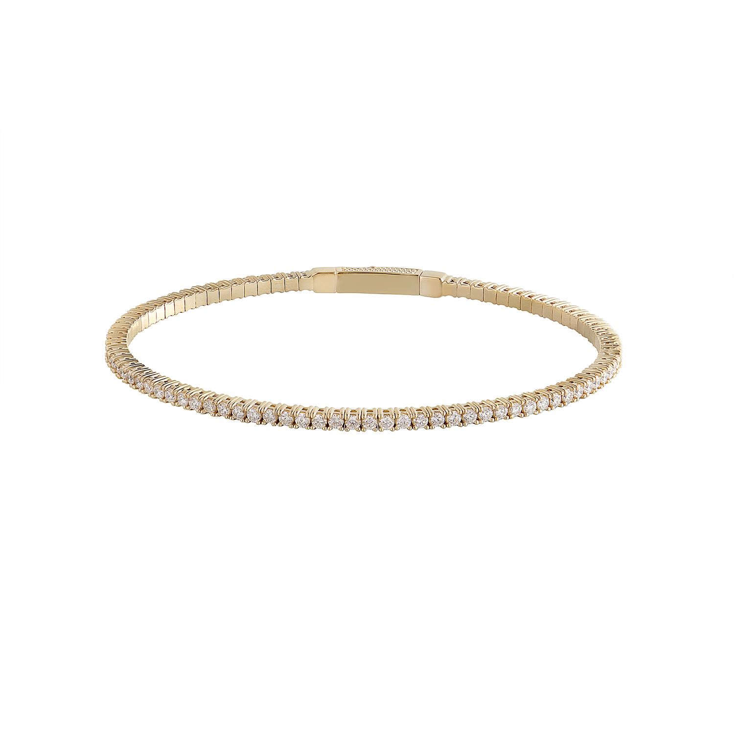 14K White/Yellow Gold Round Natural Diamond  Bangle MZ2387, Colour: 14KYellow-6.14g-1.467ct-ND