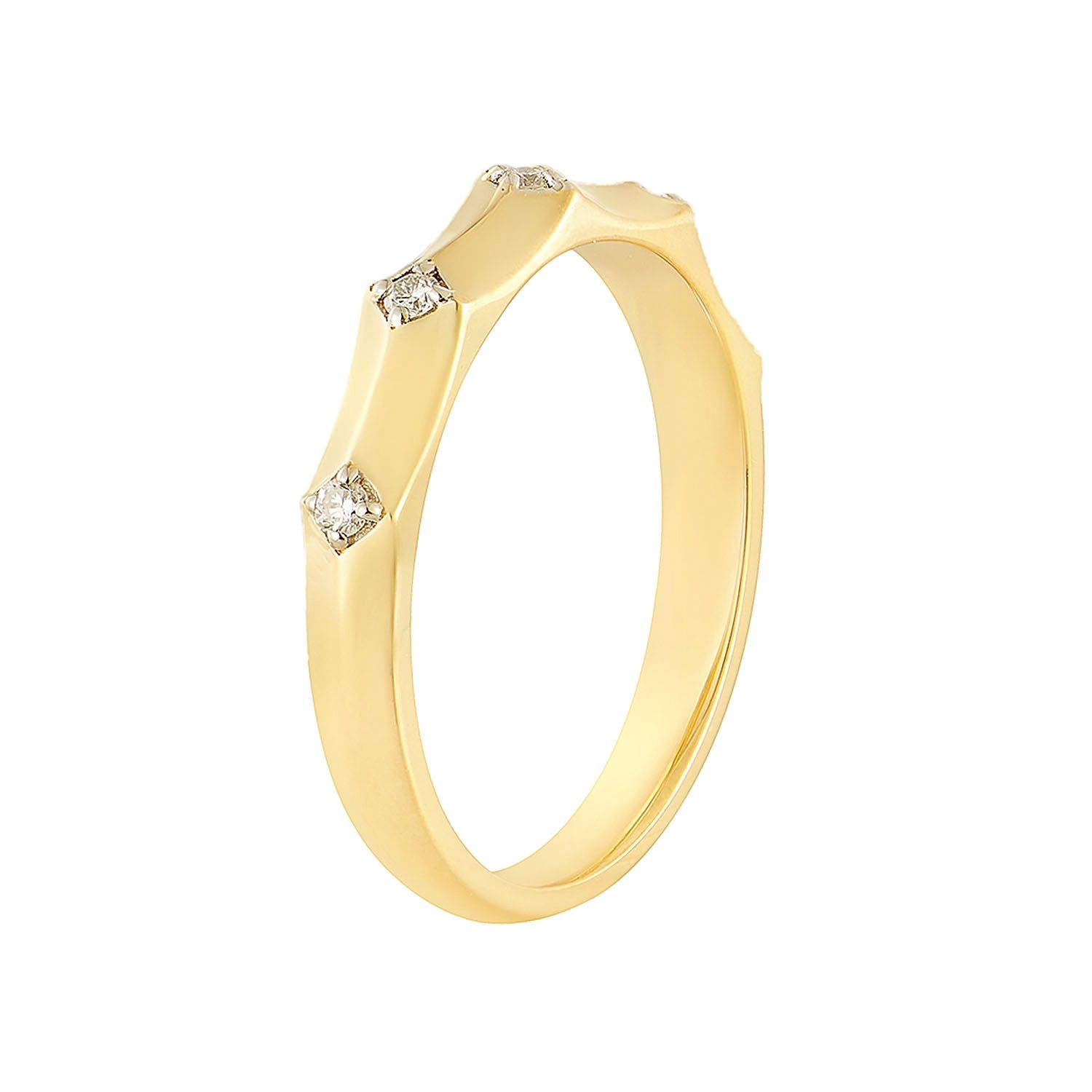 14K Yellow Gold Round Natural Diamond  Wedding Band MZ12106 Natural Diamond, Colour: 14KYellow-2.61g-0.073ct