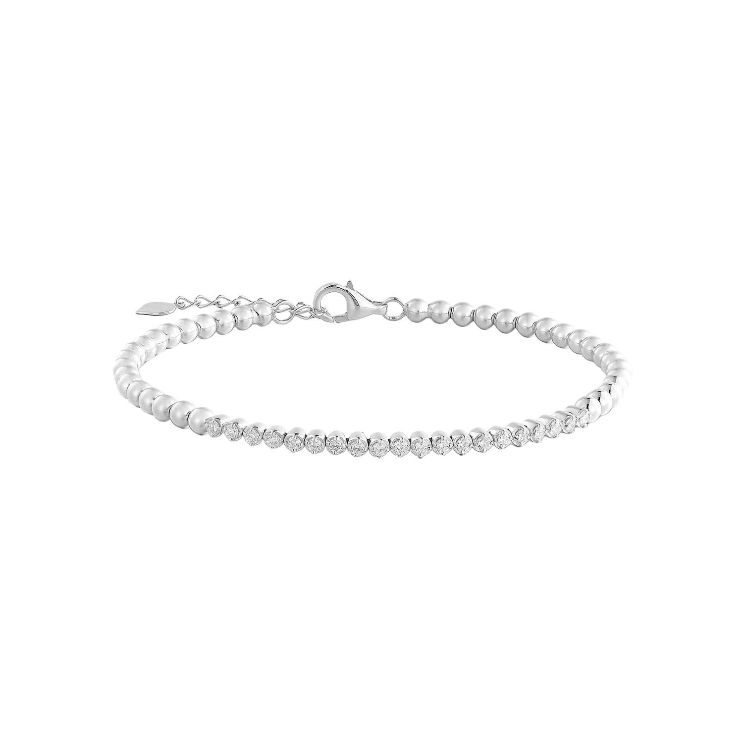 14K White/Yellow Gold Natural Diamond  Bracelet MZ2380, Colour: 14KWhite-4.48g-0.248ct-ND