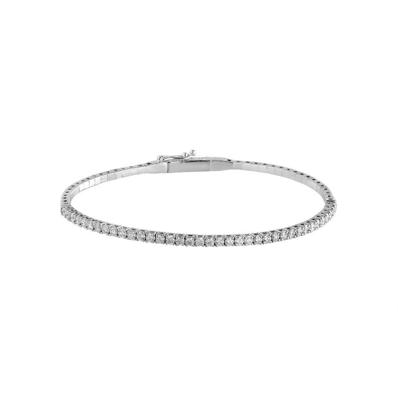 14K White Gold Round Natural Natural Diamond  Bangle Natural Diamond MZ2383