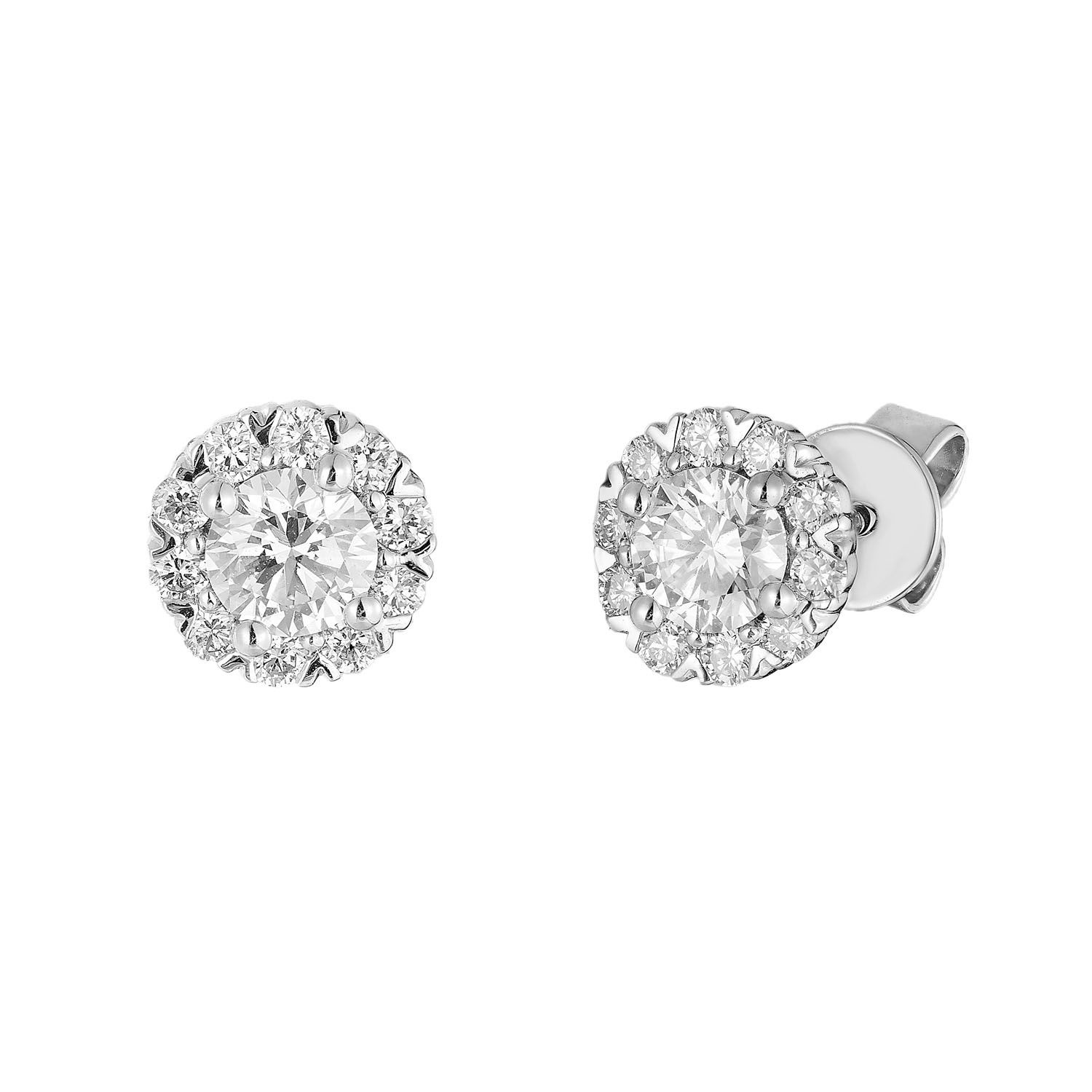 14K White Gold Natural Diamond  Stud Earrings MZ72428 Natural Diamond