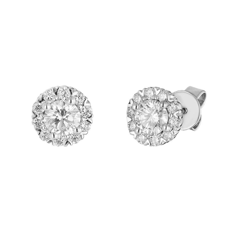 14K White Gold Natural Diamond  Stud Earrings MZ72428 Natural Diamond