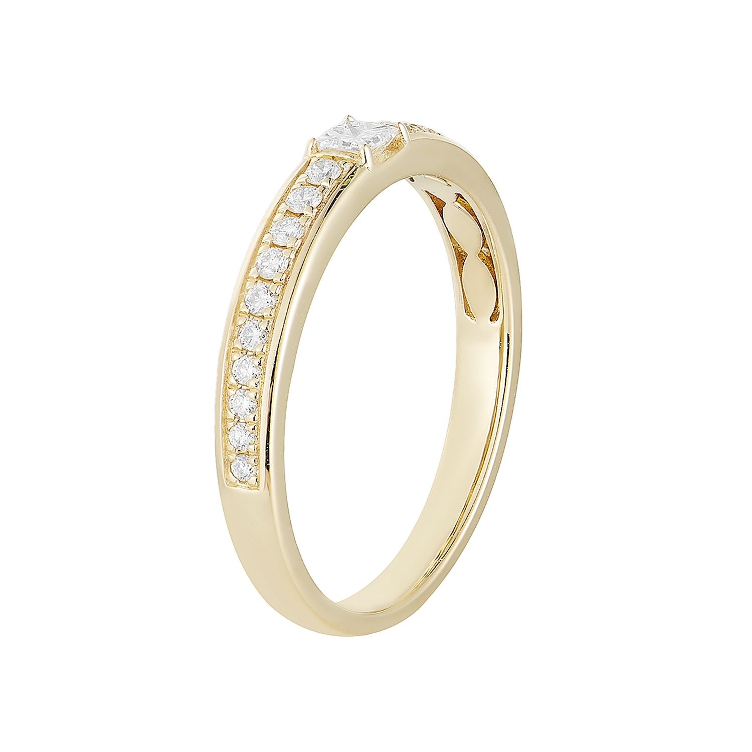 14K White/Yellow Gold Natural Diamond Wedding Band MG-45, Colour: Yellow